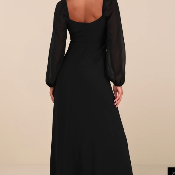 Lulus Composed Soiree Black Twist-front Long Sleeve Maxi Dress - Size XL - Picture 3 of 4